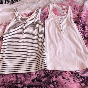 2 tank tops white and striped